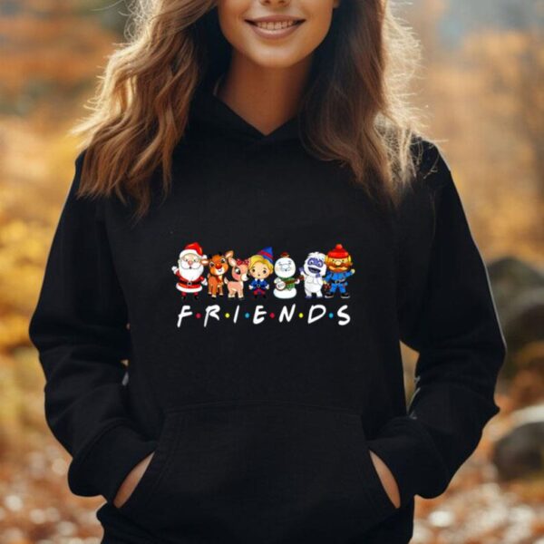 Christmas Friends Santa Rudolph Snowman Family Xmas Pajamas Unisex Hoodie