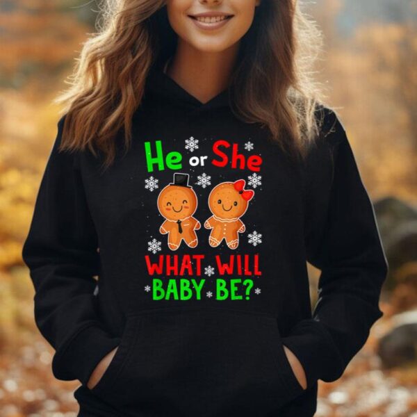 Christmas Gender Reveal Gingerbread Cookie He Or She Baby Unisex Hoodie