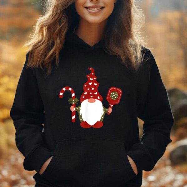 Christmas Gnome With Candy Cane & Pickleball Unisex Hoodie