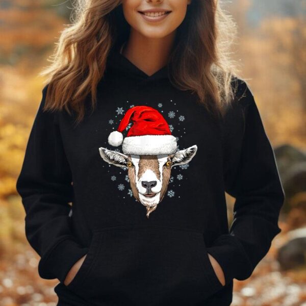 Christmas Goat Santa Clause Xmas Navidad Goat Lover Farmer Unisex Hoodie