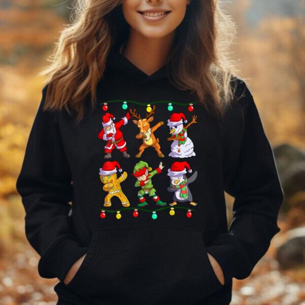 Christmas Kids Boys Men Dabbing Santa Elf Deer Friends Xmas Unisex Hoodie