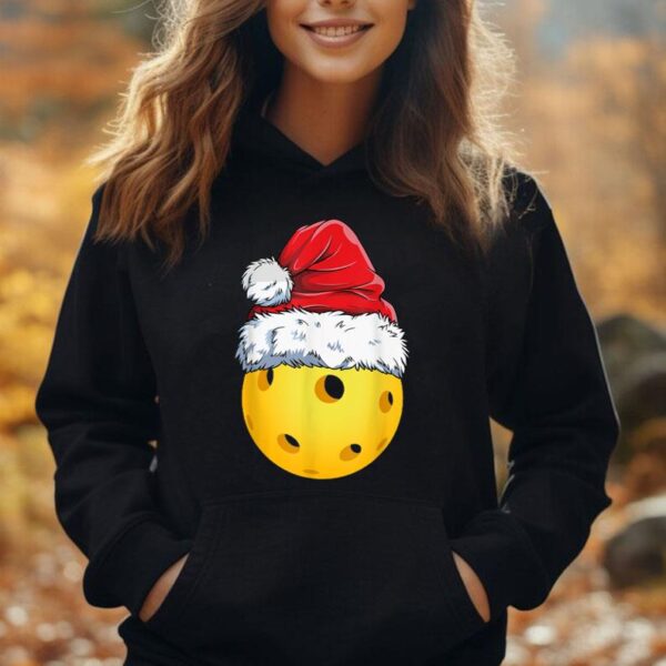 Christmas Pickleball Ball Santa Hat Funny Sport Xmas Unisex Hoodie