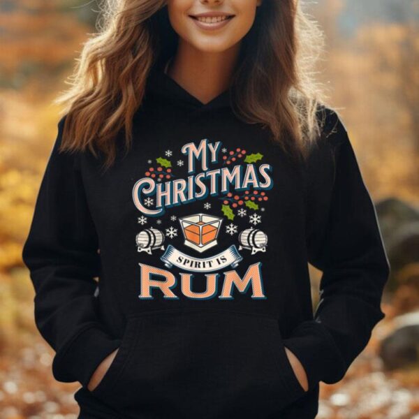 Christmas Rum Drinker My Christmas Spirit is Rum Lovers Unisex Hoodie