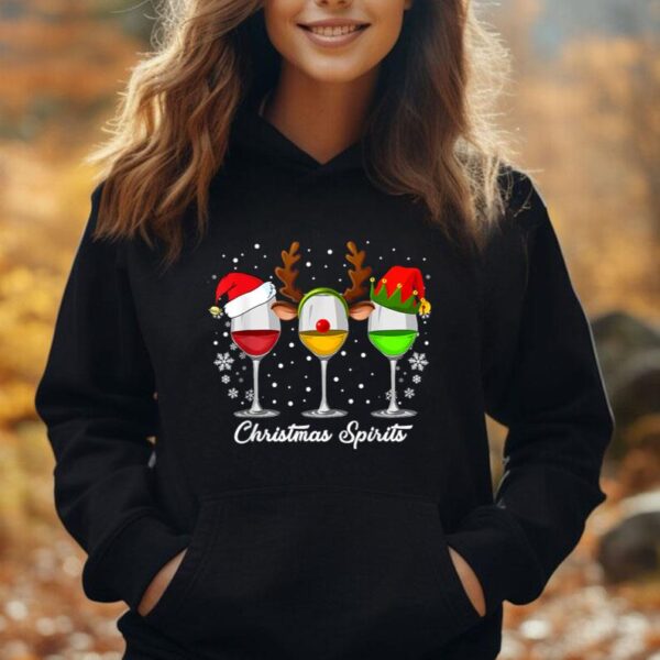 Christmas Spirits Glasses Of Wine Xmas Funny Holiday Party Unisex Hoodie