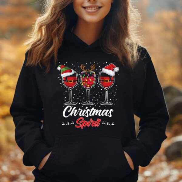 Christmas Spirits Wine Glasses Unisex Hoodie