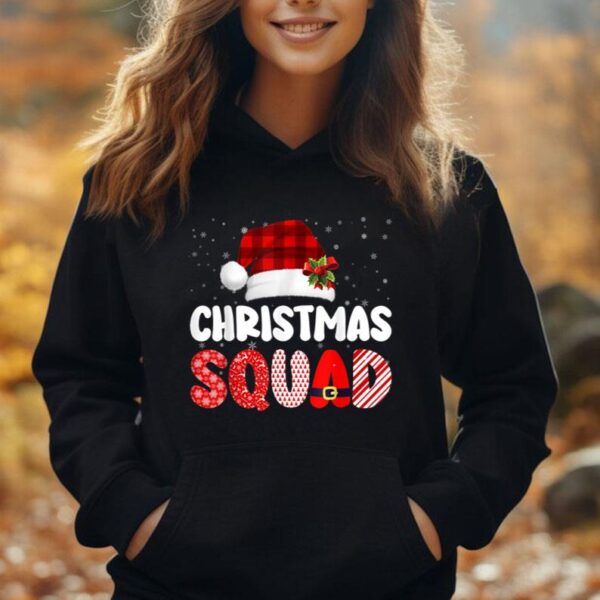 Christmas Squad Family Group Matching Red Plaid Santa Unisex Hoodie