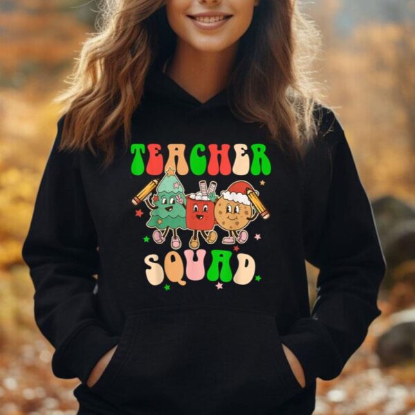 Christmas Teacher Squad Retro Groovy Xmas Teacher Women Unisex Hoodie