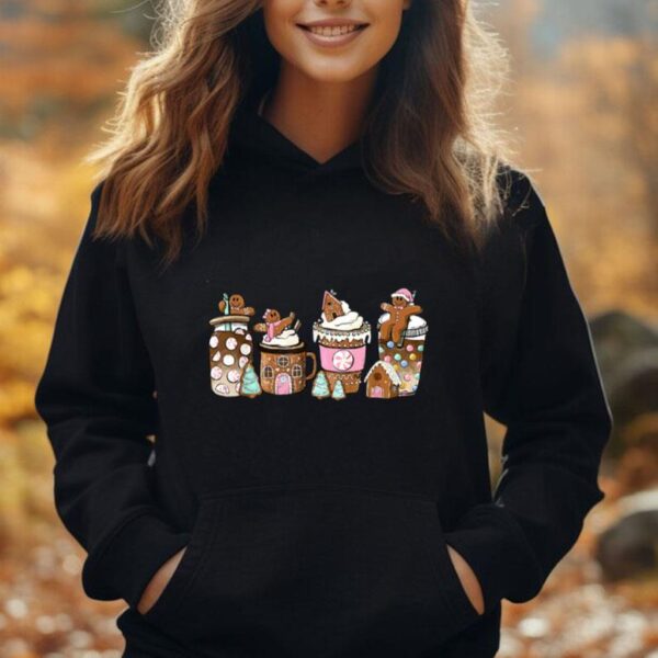 Coffee Christmas Gingerbread Pink Women Latte Cozy Winter Unisex Hoodie