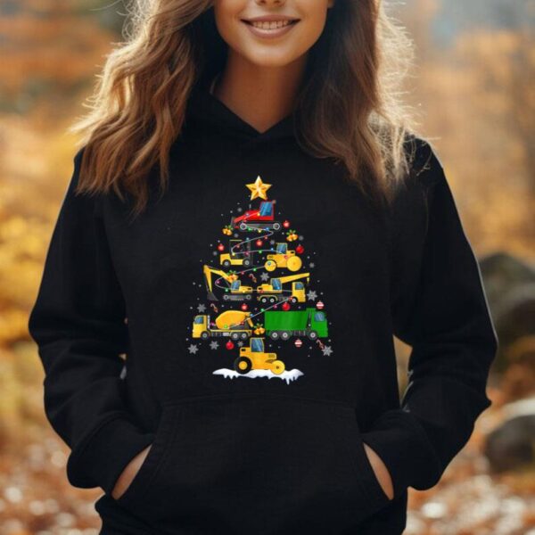 Construction Vehicles Excavator Christmas Tree Decor Xmas Unisex Hoodie