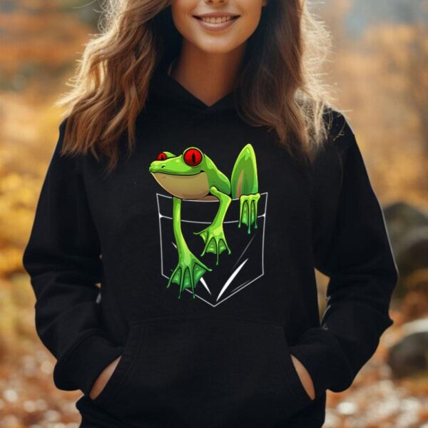 Cool Frog In Pocket For Men Women Kawaii Toad Frog Lovers Unisex Hoodie