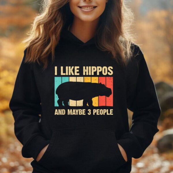 Cool Hippo Art For Men Women Kids Hippopotamus Hippo Lover Unisex Hoodie