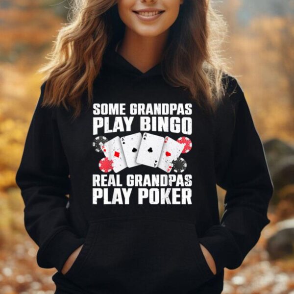 Cool Poker Lover Art For Grandpa Men Casino Card Gambling Unisex Hoodie