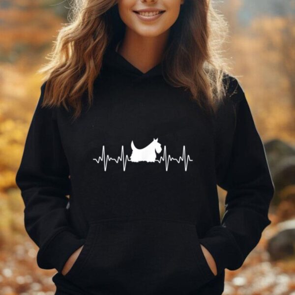 Cool Scottish Terrier Art For Men Women Dog Lovers Heartbeat Unisex Hoodie