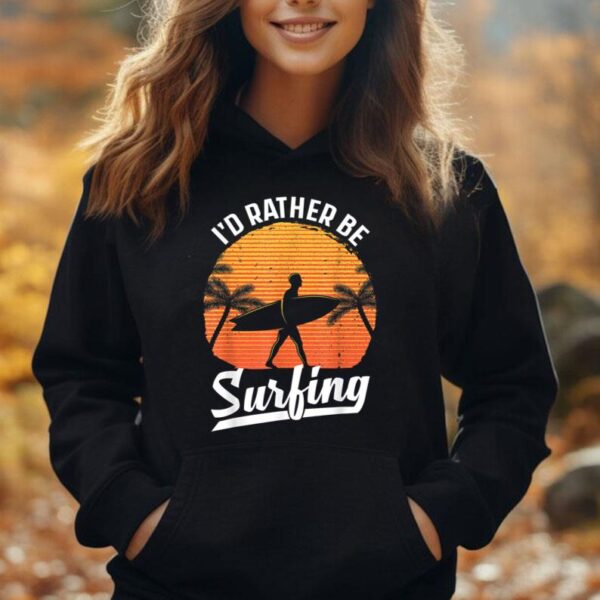 Cool Surf Art For Men Women Surfing Retro Surfer Sunset Unisex Hoodie