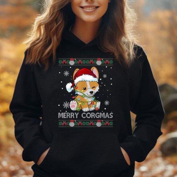 Corgi Dog Merry Corgmas Santa Corgi Ugly Christmas Sweater Unisex Hoodie