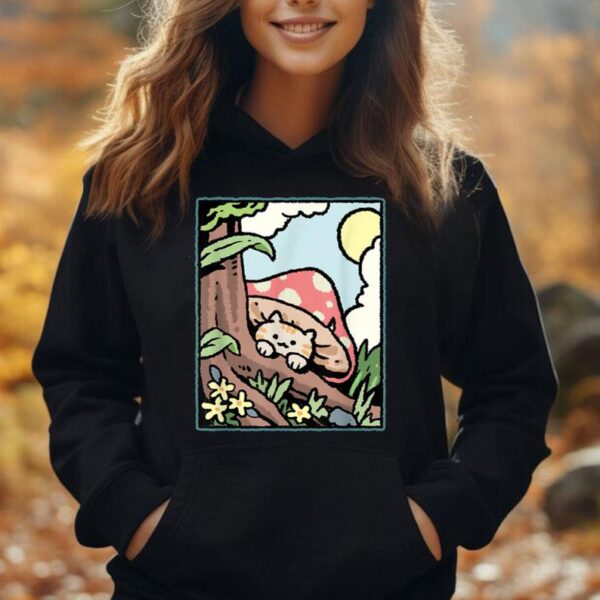 Cottagecore Aesthetic Cute Mushroom Cat Kitten Cat Lover Unisex Hoodie