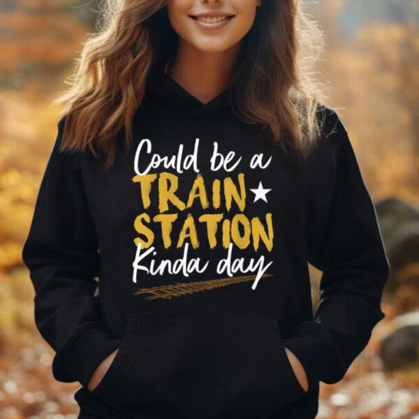 Could Be A Train Station Kind Of Day Womens Vintage Unisex Hoodie