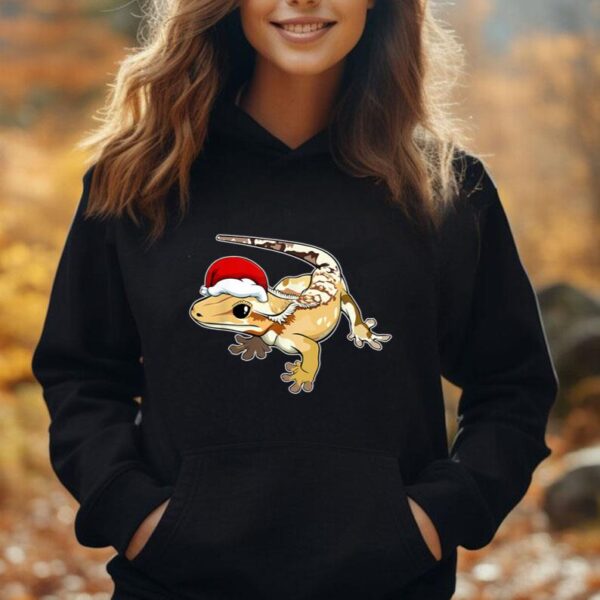 Crested Gecko Santa Hat Christmas Pajama Lizard Reptile Xmas Unisex Hoodie