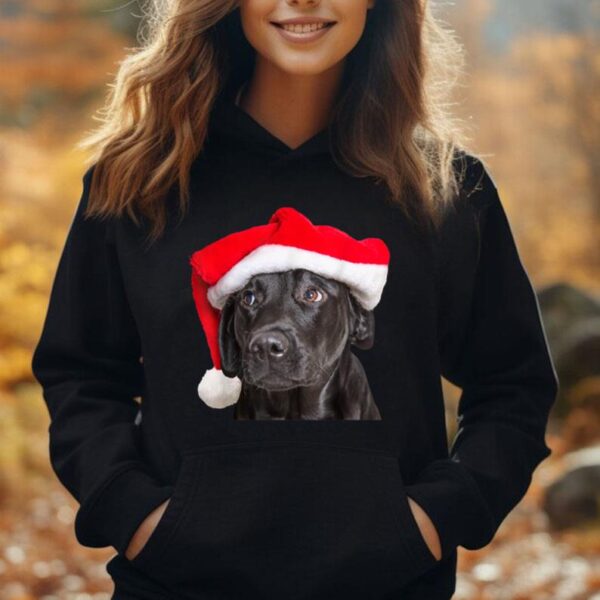 Cute Black Lab Santa Hat Christmas Dog Labrador Retriever Unisex Hoodie