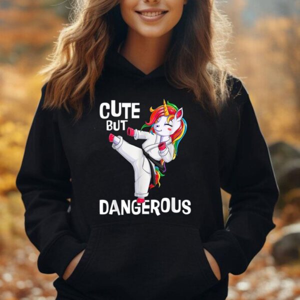 Cute But Dangerous Funny Karate Martial Arts Unicorn Girls Unisex Hoodie