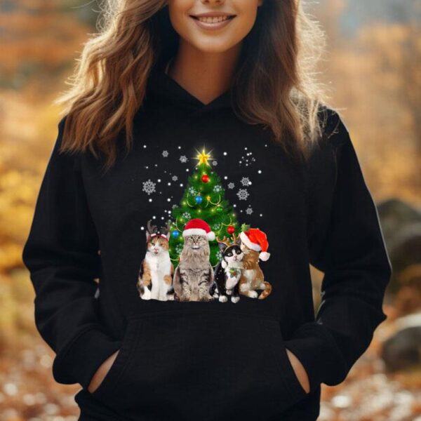 Cute Cat Christmas Tree Cat Lover Xmas Cat Mom Women Kids Unisex Hoodie