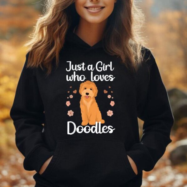 Cute Doodle Art For Women Girls Mom Golden Doodle Dog Lovers Unisex Hoodie