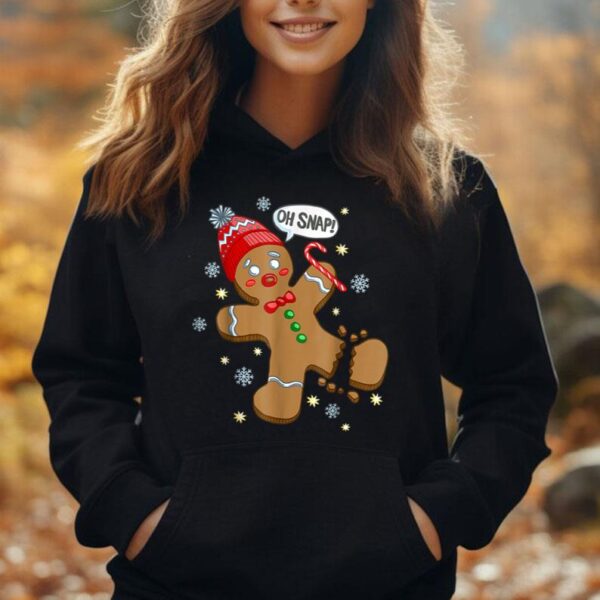 Cute Gingerbread Man Oh Snap Funny Christmas Candy Cane Gift Unisex Hoodie