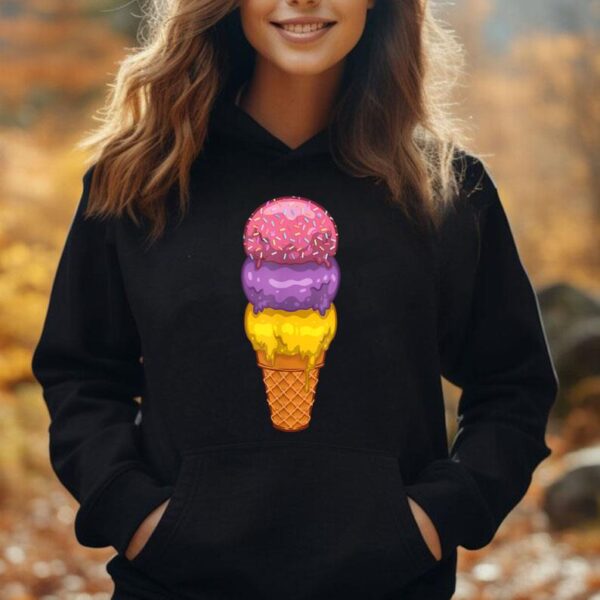 Cute Ice Cream Cone Art For Men Women Kids Ice Cream Lovers Unisex Hoodie