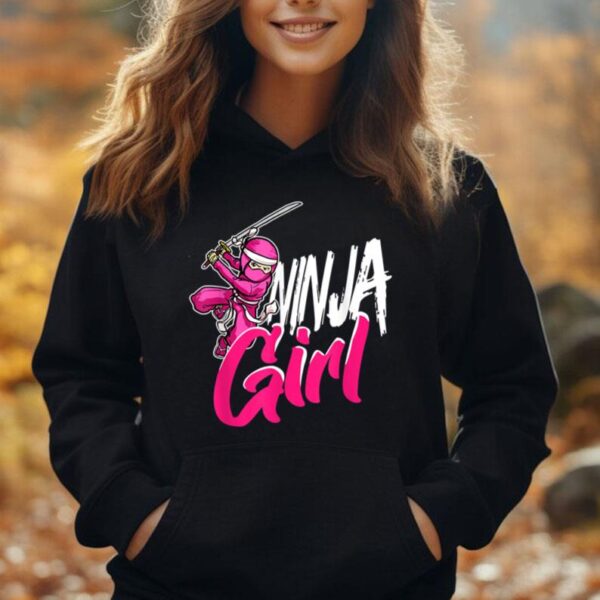 Cute Ninja Fighter Costume Pink Ninja Girl Unisex Hoodie