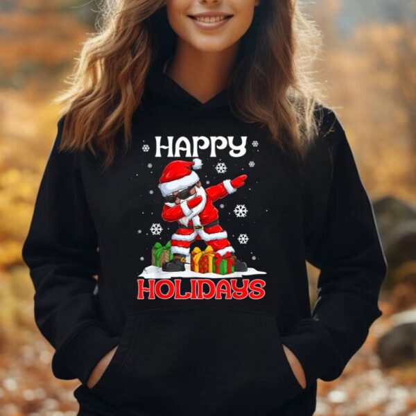 Dabbing Black Happy Holidays African American Santa Claus Unisex Hoodie