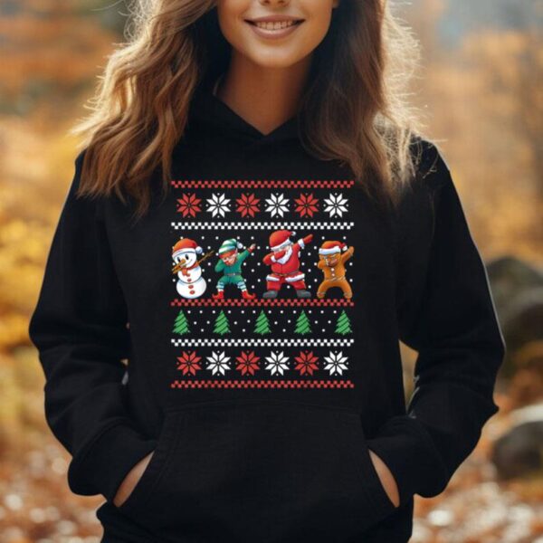 Dabbing Santa Snowman Elf Gingerbread Man Ugly Christmas Unisex Hoodie