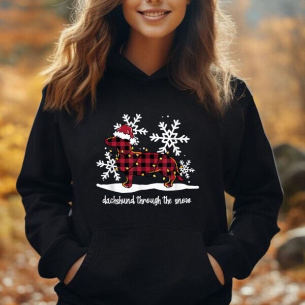 Dachshund Through The White Snow Retro Dachshund Lover Owner Unisex Hoodie