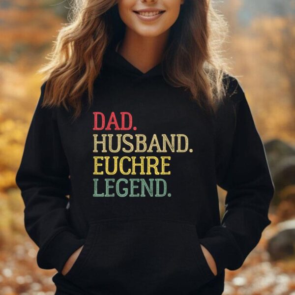 Dad Husband Euchre Legend Vintage Euchre Card Game Unisex Hoodie