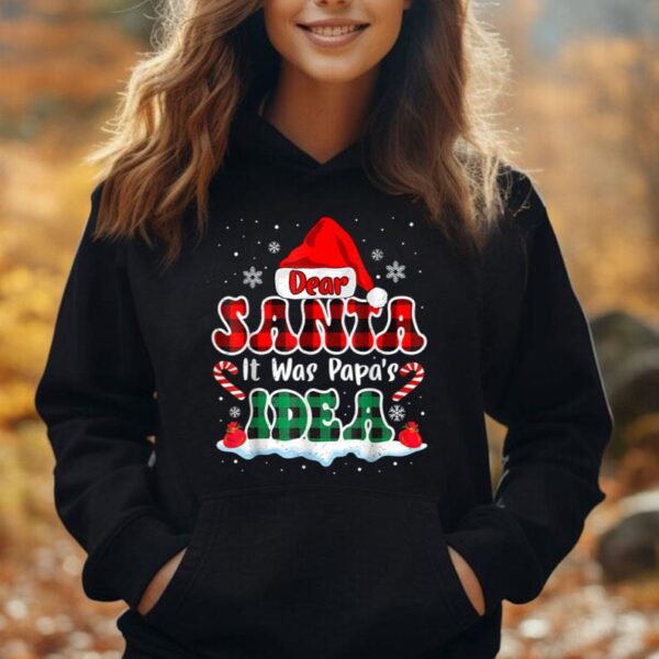 Dear Santa It Was Papa's Idea Christmas Santa Hat Candy Cane Unisex Hoodie