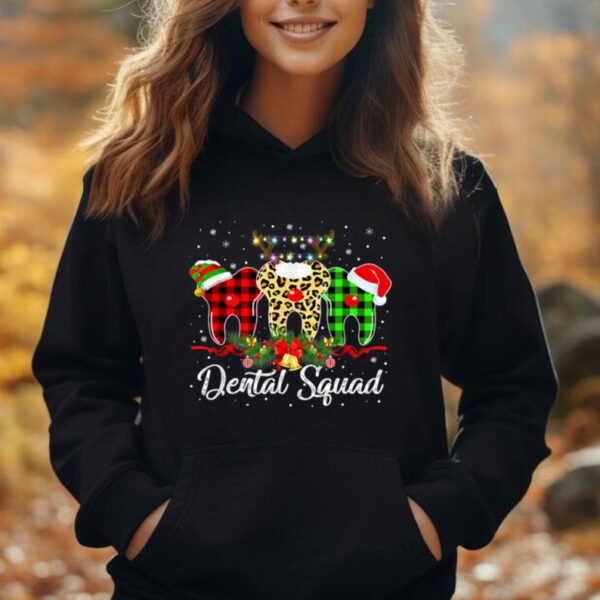 Dental Squad Dentist Teeth Santa Hat Plaid Merry Christmas Unisex Hoodie