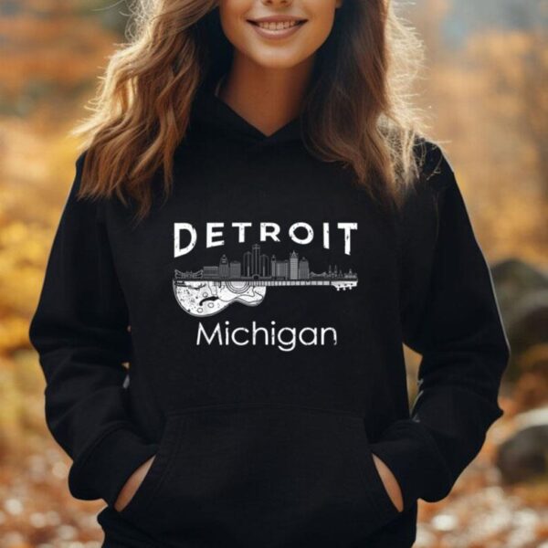 Detroit Souvenir Men Michigan Music Electric Guitar Unisex Hoodie