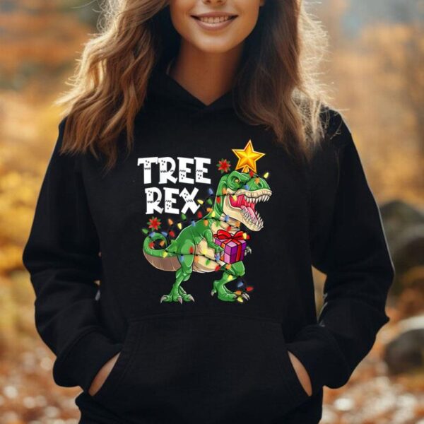 Dinosaur Tree Rex Christmas T-shirt Pajamas Xmas Funny Gifts Unisex Hoodie