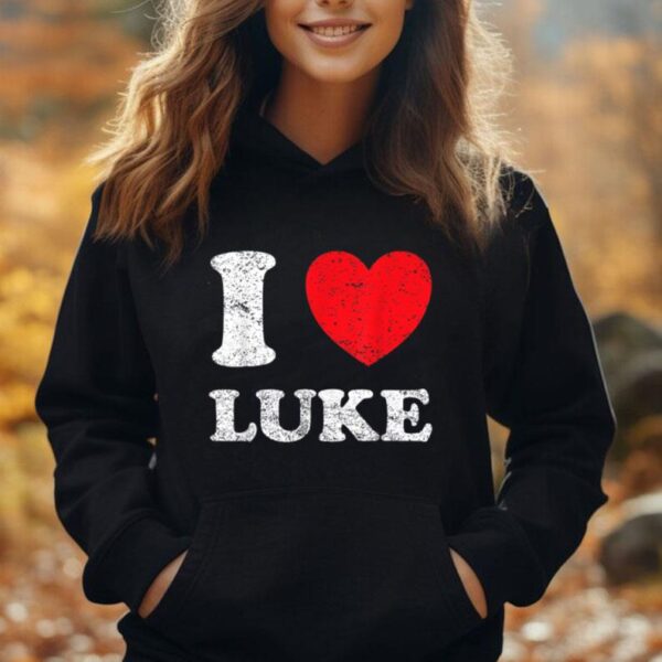 Distressed Grunge Worn Out Style I Love Luke Unisex Hoodie