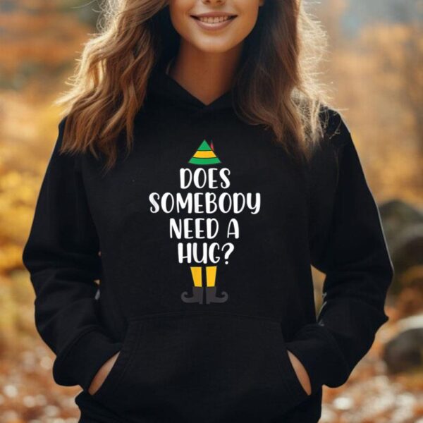 Does Somebody Need A Hug Christmas Elf Buddy Funny Holiday Unisex Hoodie