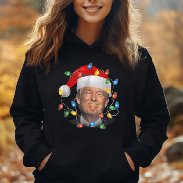 Donald Trump Christmas Light Tee Funny MAGA santa hat gift Unisex Hoodie