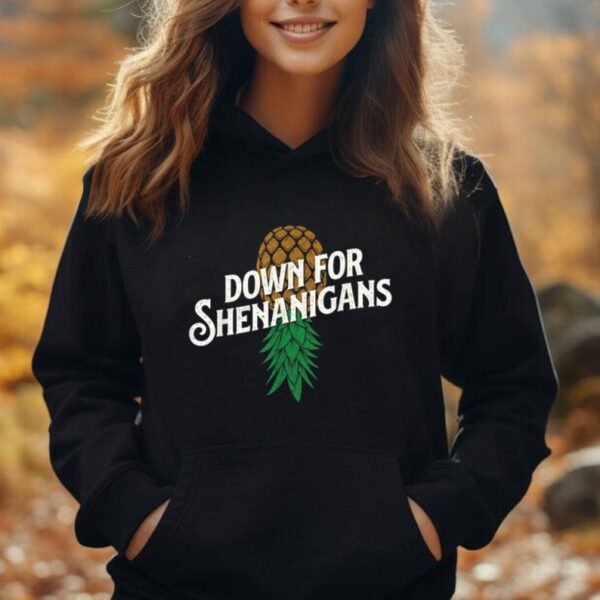 Down For Shenanigans - Swinger Couple Upside Down Pineapple Unisex Hoodie