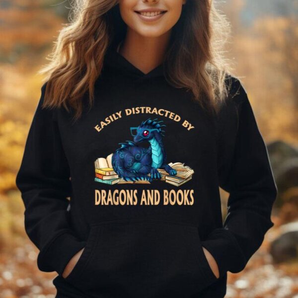 Dragons And Books Shirt Dragon Lovers Reading Lovers Gifts Unisex Hoodie