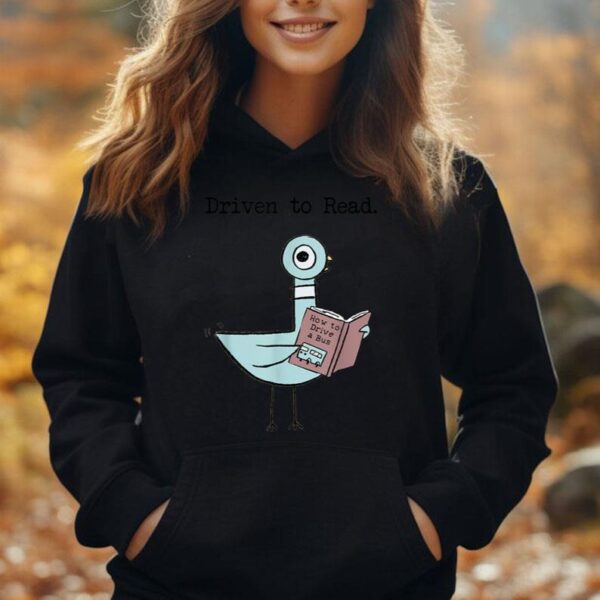 Driven To Read Pigeon Library Reading Books Reader Funny Unisex Hoodie