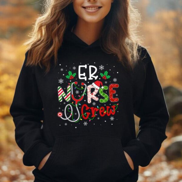 ER Christmas Nurse Crew Funny Nursing Christmas Pattern Unisex Hoodie