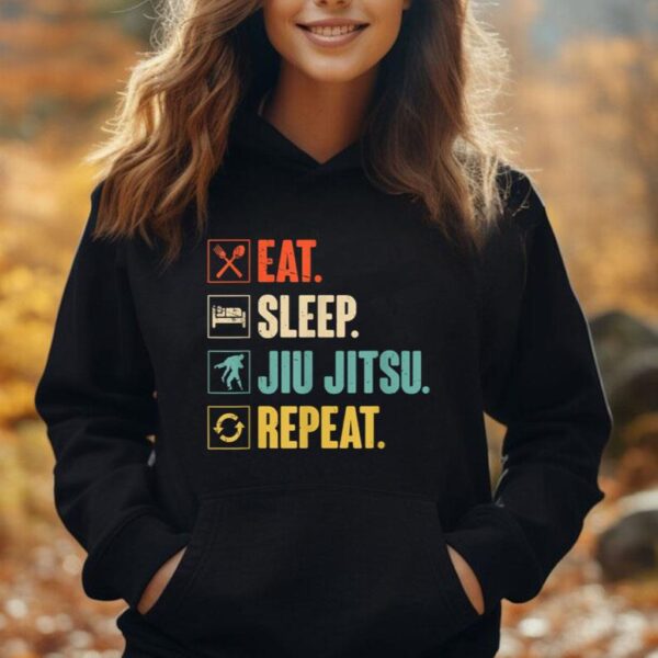 Eat Sleep Jiu-jitsu Repeat Funny Vintage Jiujitsu Unisex Hoodie