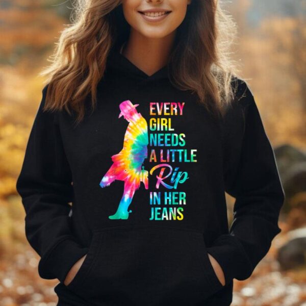 Every Girl Needs A Little Rip In Her Jeans Funny Quotes Unisex Hoodie