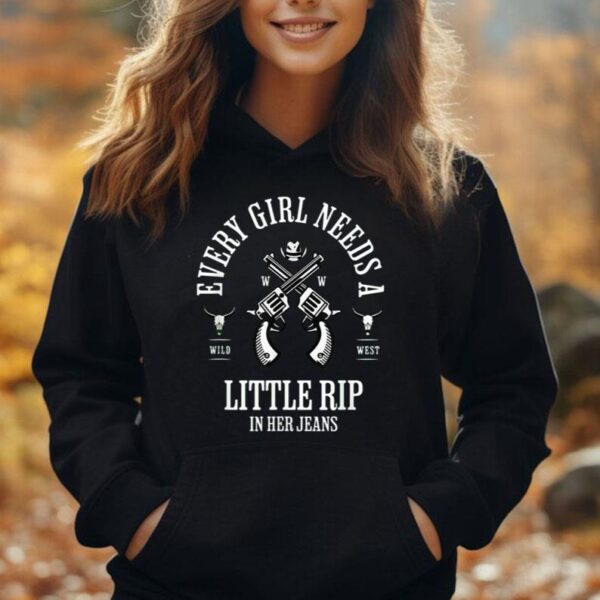 Every Girl Needs A Little Rip In Her Jeans retro Unisex Hoodie