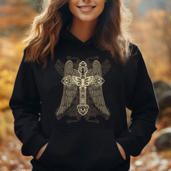 Fairy Grunge Fairycore Aesthetic Winged Cross Alt Clothes Unisex Hoodie