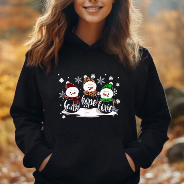 Faith Hope Love Snowman Christmas Pajama Cute Winter X Mas Unisex Hoodie