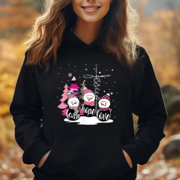 Faith Hope Love Snowman Jesus Xmas Tree Christian Christmas Unisex Hoodie